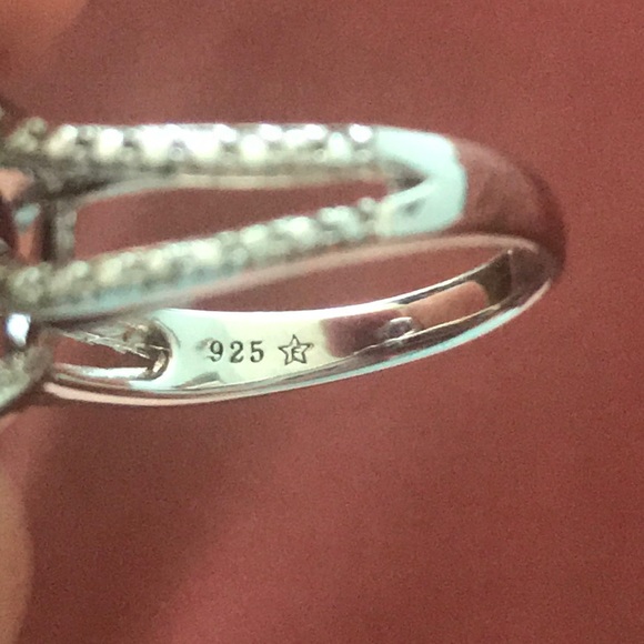 Sterling Silver (925) Heart Cocktail Ring-Size 7.5 - Picture 2 of 4